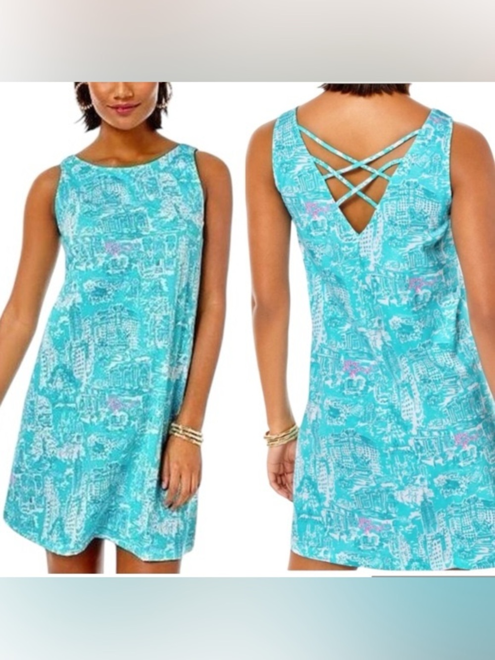 Lilly Pulitzer NYC Pattern Mini Dress size Medium